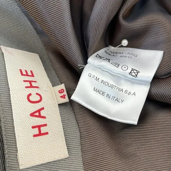 HACHE GRAY DRESS/COAT VIRGIN-WOOL MADE IN ITALY IT 46 - Picture 10 of 14